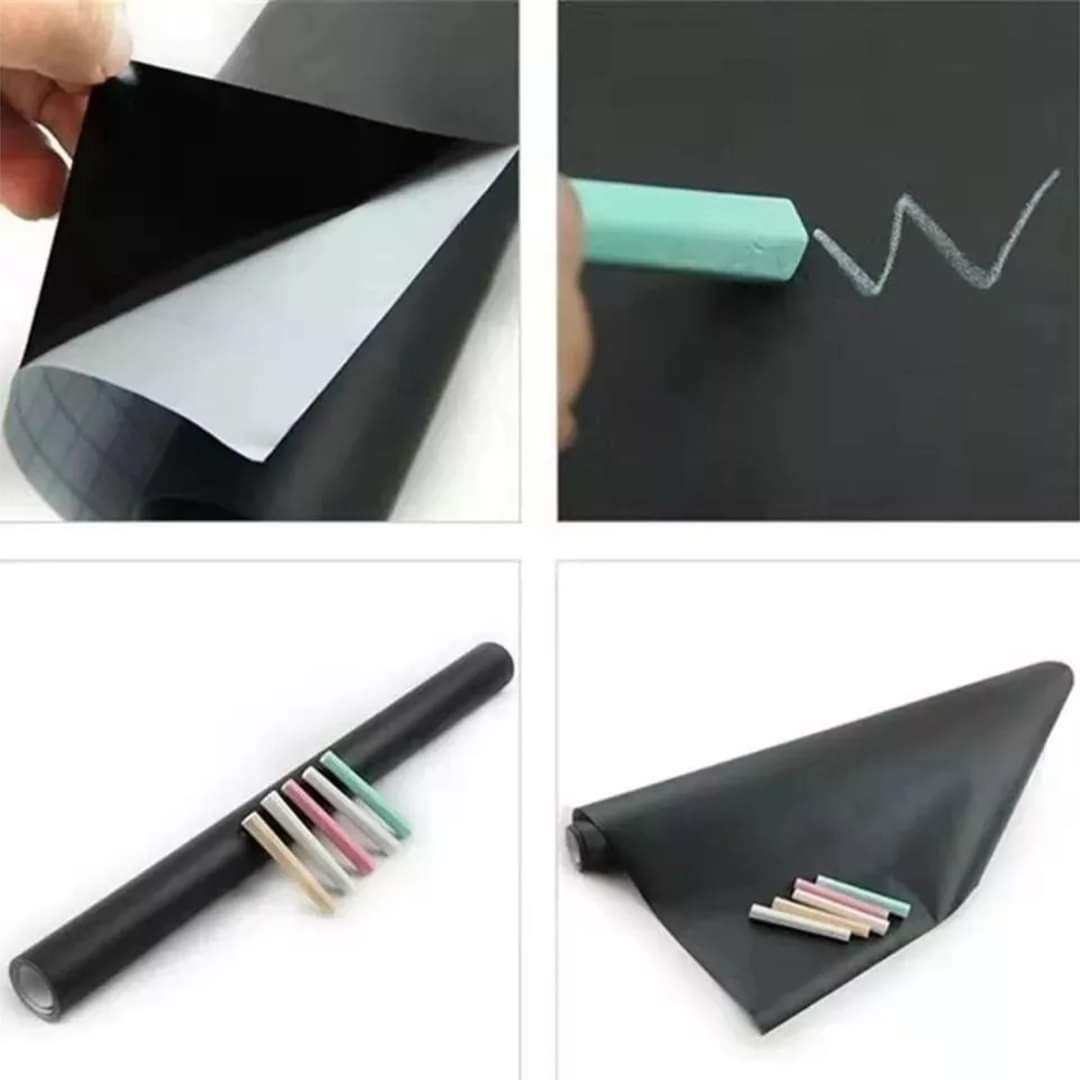 Papel Pizarra Adhesiva + Juego de Tizas