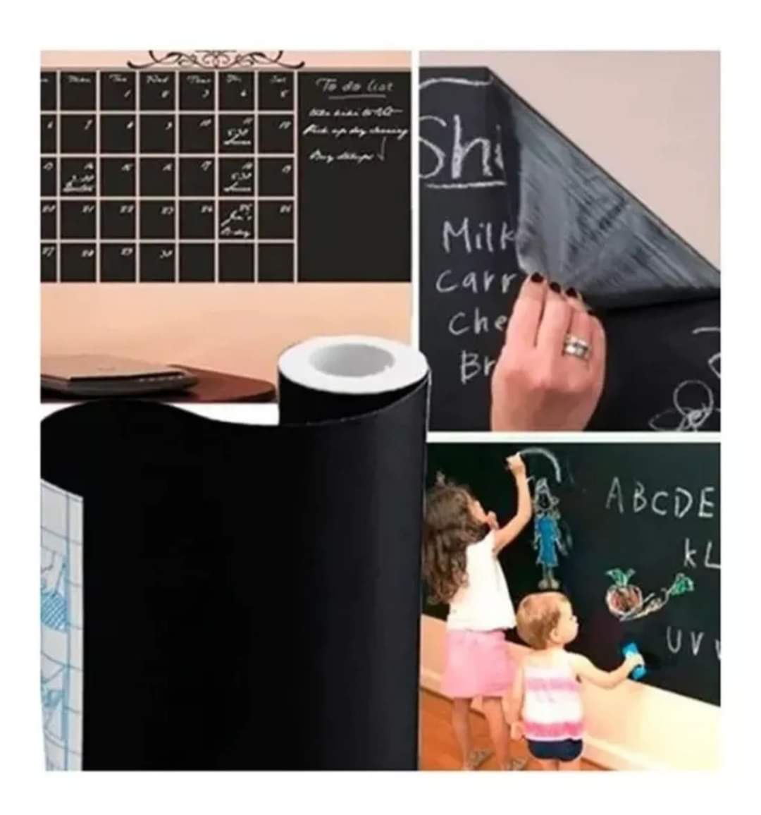Papel Pizarra Adhesiva + Juego de Tizas