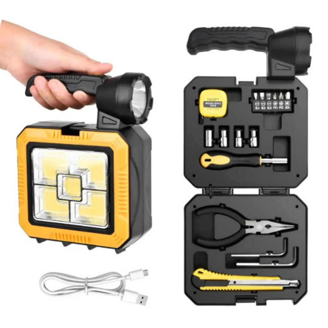 LumiTool™ - Linterna Carga Solar + Kit Herramientas