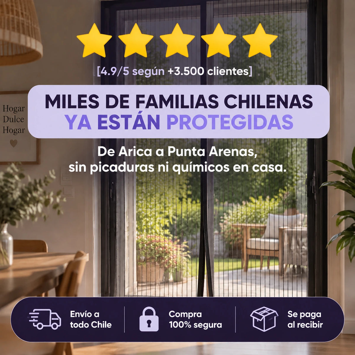 BrisaBlock™ - 2x1 Cortina Mosquitero 2.1 m x 1 m