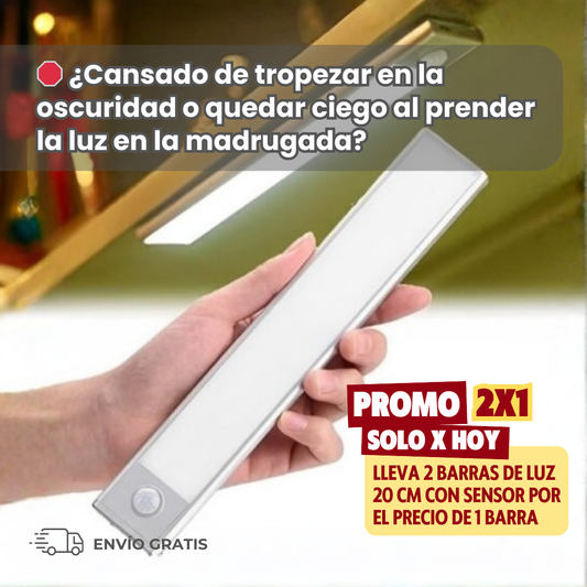 LumiSense™ - 2x1 Barra Luz Led Con Sensor Movimiento 20cm