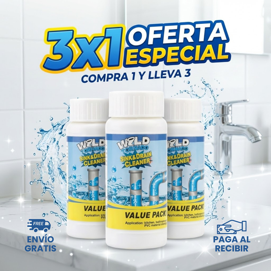 Turboclean™ - 3x1 Destapa Cañerías en Segundos