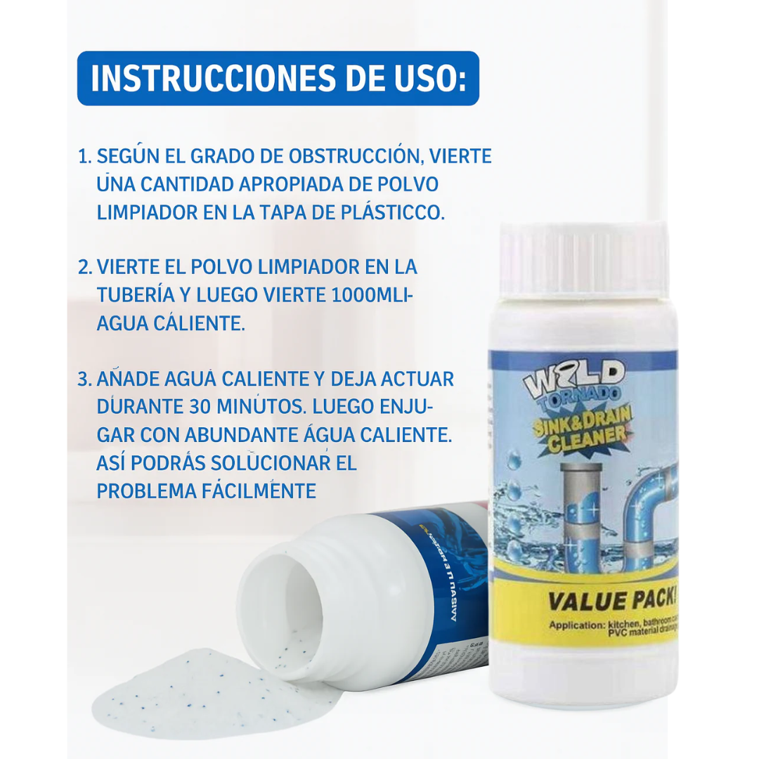 Turboclean™ - 3x1 Destapa Cañerías en Segundos