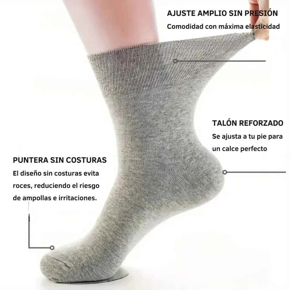 ZeroPress: x12 Pares de Calcetines Sin Costura para Diabéticos