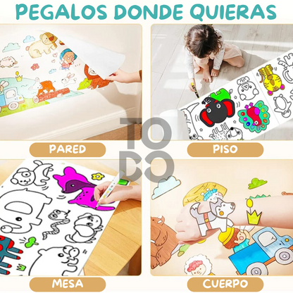 Papel De Dibujos Para Colorear Adhesivo