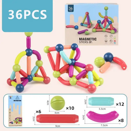 Juego Bloques Magnéticos Didáctico 36pcs