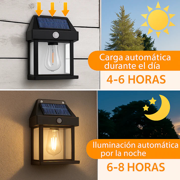 LumiGarden Vintage™ - Promo 4x3 Focos solares con sensor de movimiento