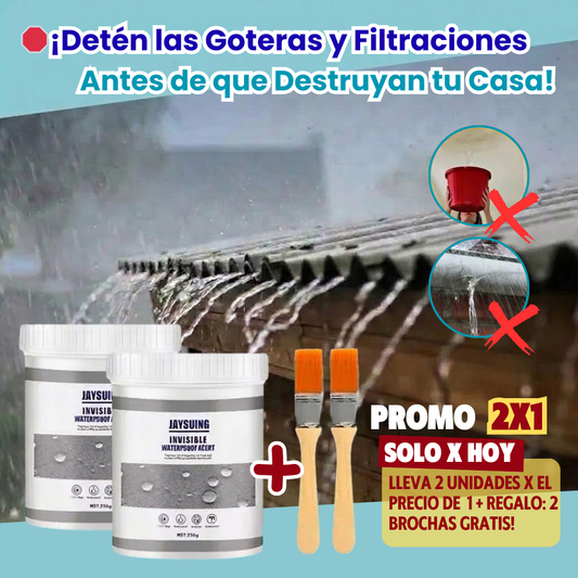 WaterBlock Pro™ - 2x1 Sellador Impermeable 300g + 2 Brochas GRATIS