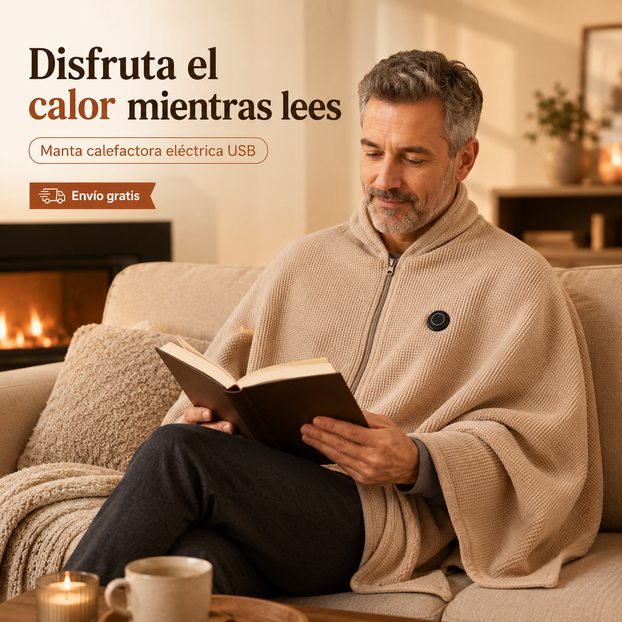 ThermoWrap 360™ - Manta Calefactora Eléctrica Carga USB
