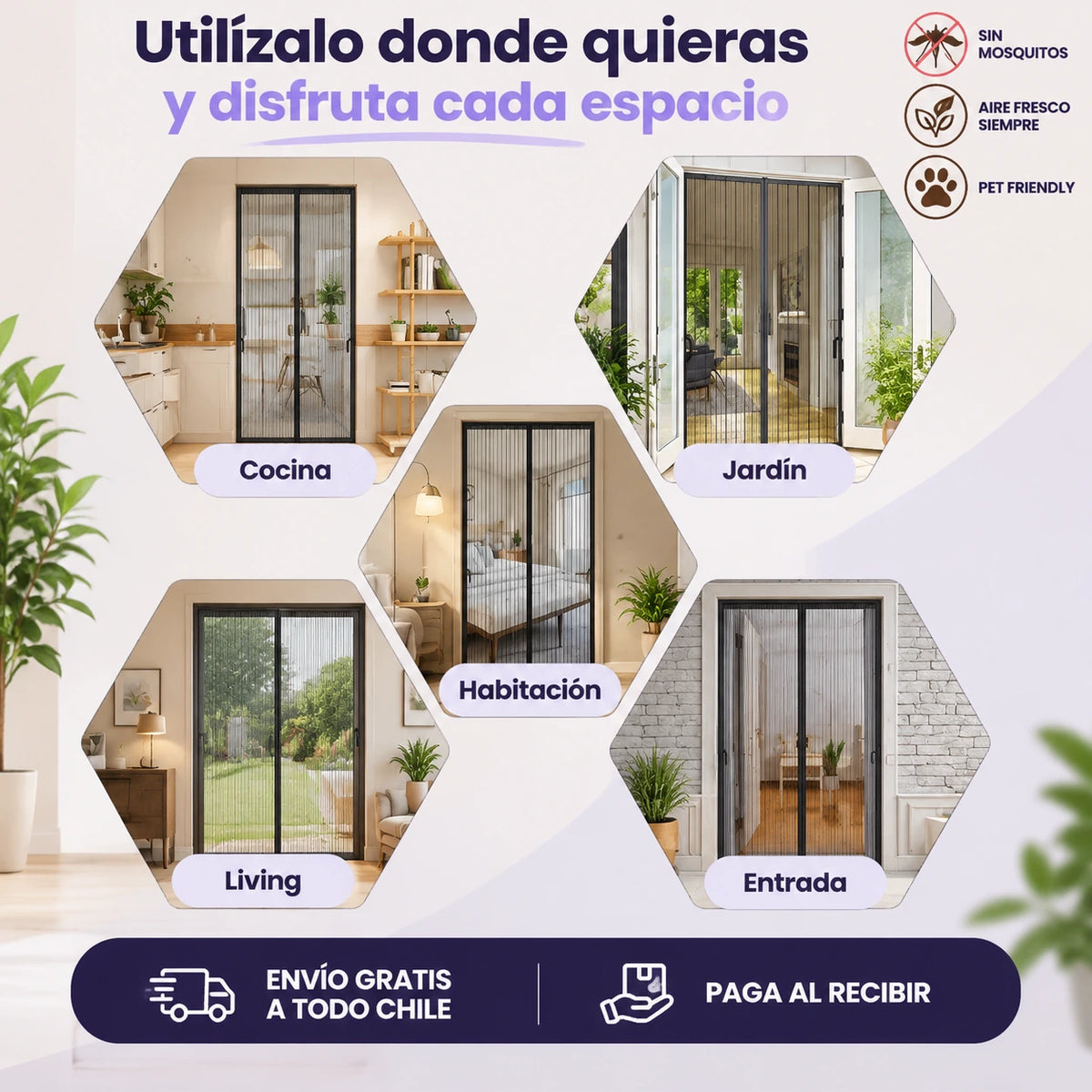 BrisaBlock™ - 2x1 Cortina Mosquitero 2.1 m x 1 m