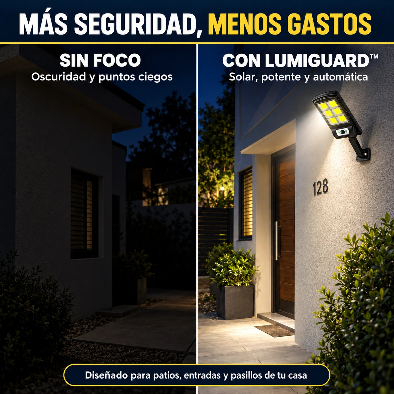 LumiGuard™ - 2x1 Luz Led Solar con Sensor de Movimiento