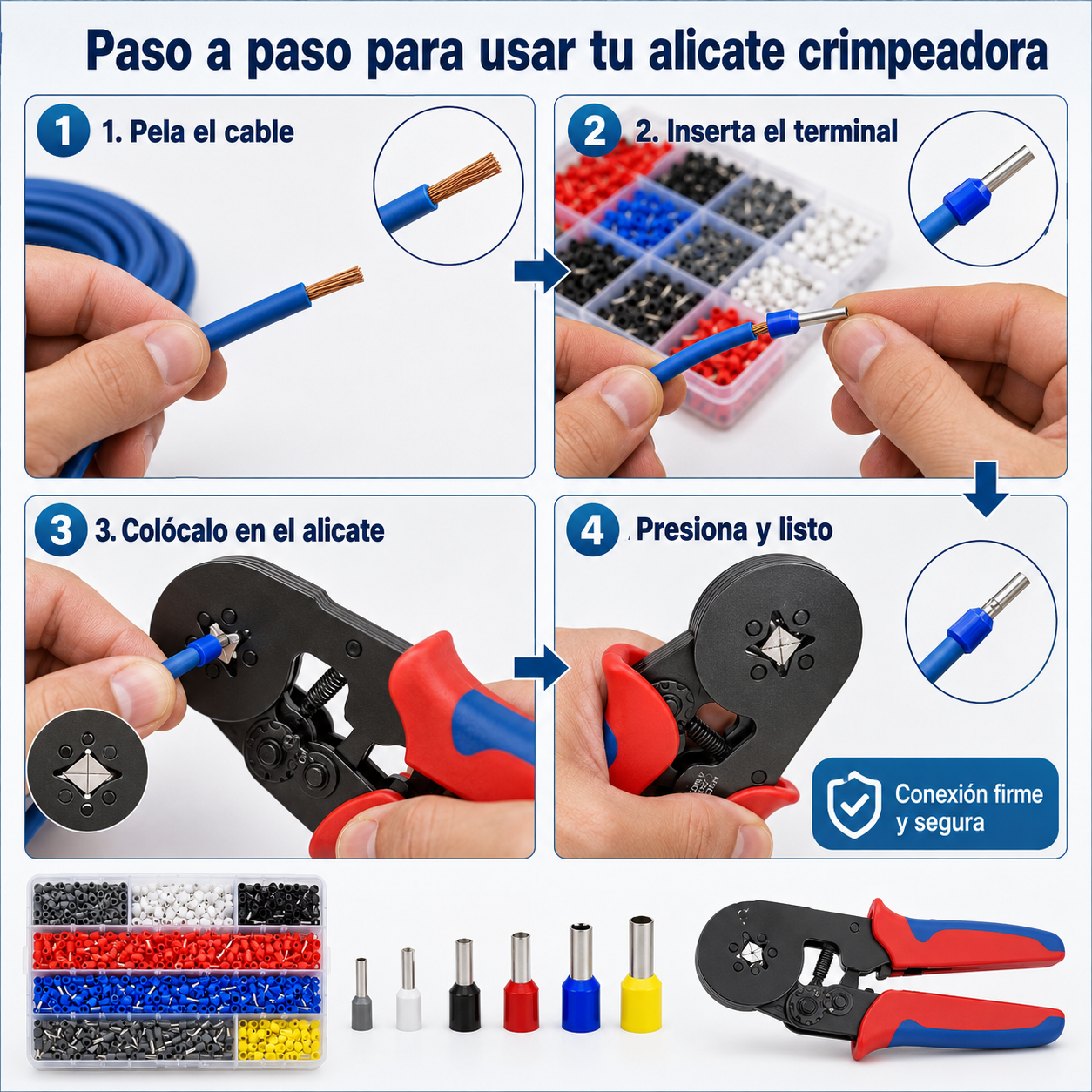 CrimpMax™ - Alicate Crimpeadora Prensa + 1200 puntas