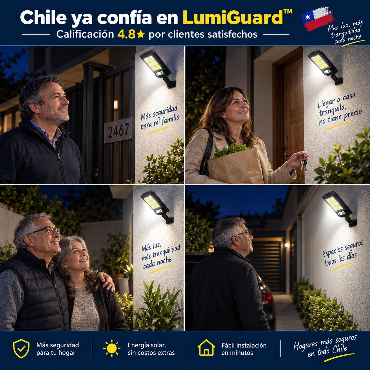 LumiGuard™ - 2x1 Luz Led Solar con Sensor de Movimiento