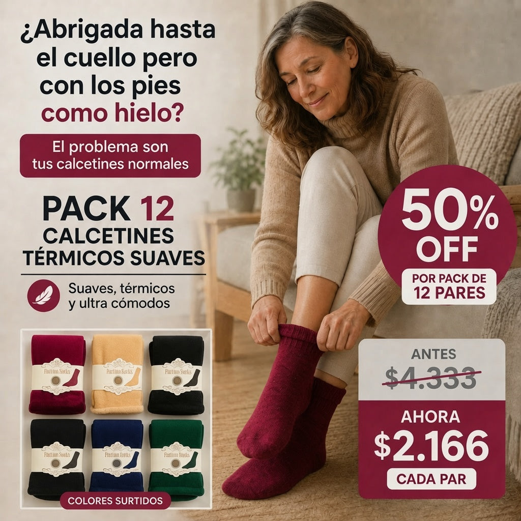 ThermoSoft™ - Pack 12 Pares Calcetines Termico Suaves
