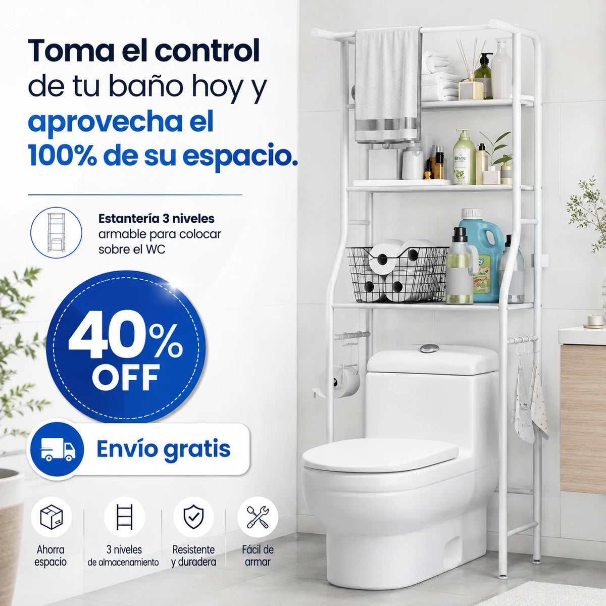 DecoRack WC - Estante Organizador para Baño