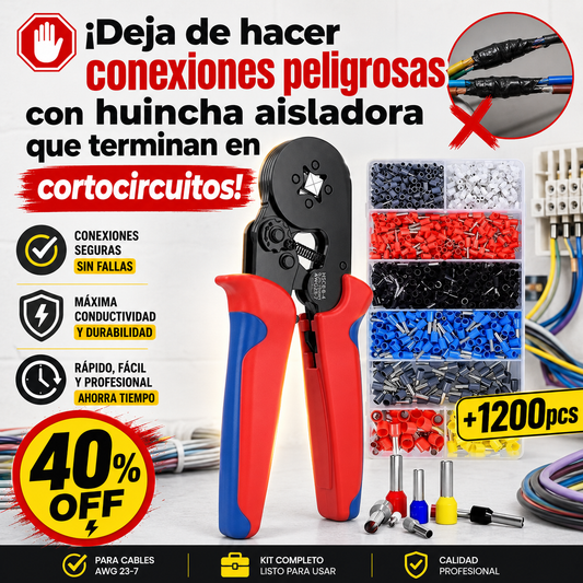 CrimpMax™ - Alicate Crimpeadora Prensa + 1200 puntas