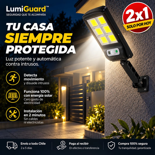 LumiGuard™ - 2x1 Luz Led Solar con Sensor de Movimiento